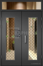 Дверь двухстворчатая с верхней вставкой в парадную ПД-109