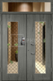 Дверь в подъезд со стеклом (кодовый замок) ПД-104