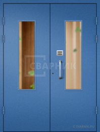 Дверь подъездная со стеклом МДФ ПД-63