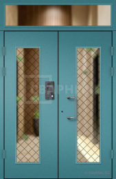 Трехконтурная дверь двухстворчатая с доводчиком и шумоизоляцией МДФ ПД-112