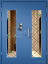 Стальная подъездная дверь со стеклом ПД-29